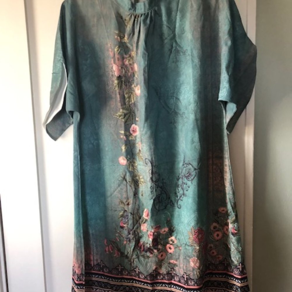 NWT Green dress with floral design